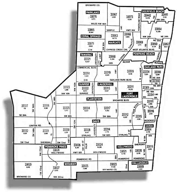 Zip Code Map Fort Lauderdale Map